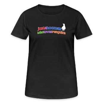 Bird Animal Penguin Zoo Pôle Sud Déclaration Oiseau de mer - T-shirt respirant Femme - noir - Devant - AI Model Female 172 light (172cm)