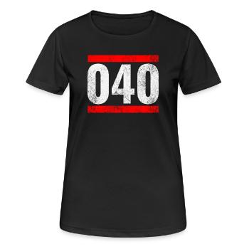 040 - T-shirt respirant Femme - noir - Devant - AI Model Female 172 light (172cm)