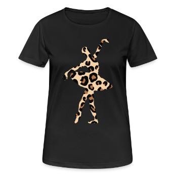 Ballerina Leopard Ballett Tänzerin Geschenk - Frauen T-Shirt atmungsaktiv - Schwarz - Vorne - AI Model Female 172 light (172cm)