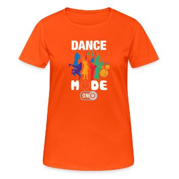Drôle de mode de danse activé - T-shirt respirant Femme - orange néon - Devant - AI Model Female 172 dark (172cm)