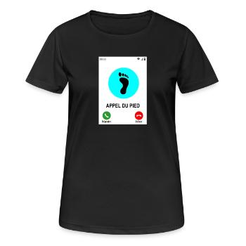 Appel du pied - T-shirt respirant Femme - noir - Devant - AI Model Female 172 light (172cm)