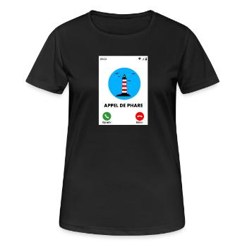 Appel de phare - T-shirt respirant Femme - noir - Devant - AI Model Female 172 light (172cm)