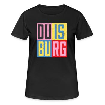 Design de la ville de Duisbourg - T-shirt respirant Femme - noir - Devant - AI Model Female 172 light (172cm)