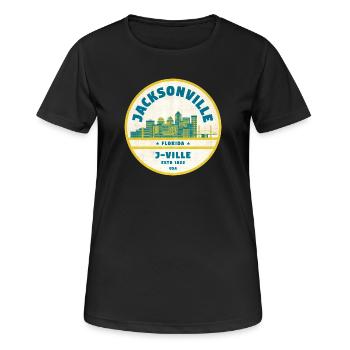 Jacksonville Skyline Crest - Frauen T-Shirt atmungsaktiv - Schwarz - Vorne - AI Model Female 172 light (172cm)