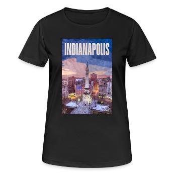 La silhouette d’Indianapolis au Monument Circle - T-shirt respirant Femme - noir - Devant - AI Model Female 172 light (172cm)