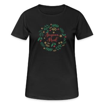 t-shirt joyeux noel frohe Weihnachten Merry Christmas - Women's Breathable T-Shirt - black - Front - AI Model Female 172 light (172cm)