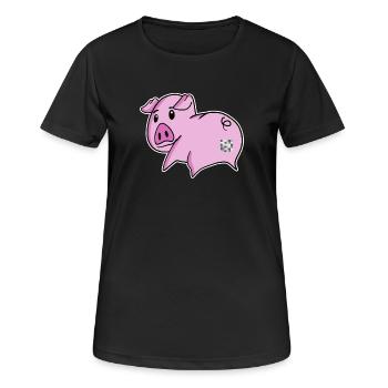 Schwein Arsch - Schwein Hintern - Frauen T-Shirt atmungsaktiv - Schwarz - Vorne - AI Model Female 172 light (172cm)
