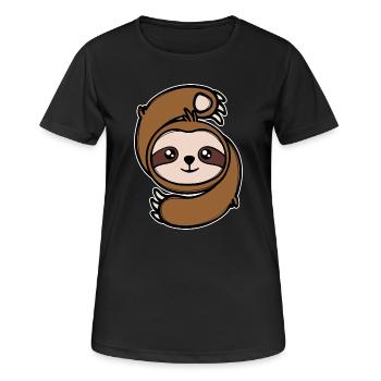 Mammifère paresseux jungle jungle dweller zoo - T-shirt respirant Femme - noir - Devant - AI Model Female 172 light (172cm)