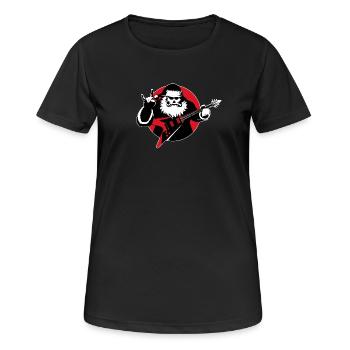 Père Noël Heavy Metal - T-shirt respirant Femme - noir - Devant - AI Model Female 172 light (172cm)