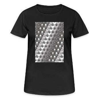 Graustufen Farbverlauf Linkswendung - Frauen T-Shirt atmungsaktiv - Schwarz - Vorne - AI Model Female 172 light (172cm)