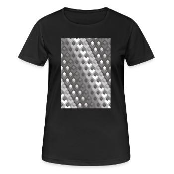 Graustufen Farbverlauf Rechtswendung - Frauen T-Shirt atmungsaktiv - Schwarz - Vorne - AI Model Female 172 light (172cm)