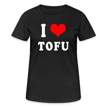 J'adore le tofu - T-shirt respirant Femme - noir - Devant - AI Model Female 172 light (172cm)