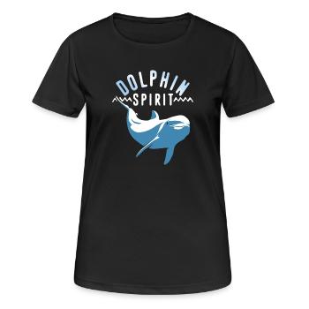Die Seele des Delfins - Frauen T-Shirt atmungsaktiv - Schwarz - Vorne - AI Model Female 172 light (172cm)