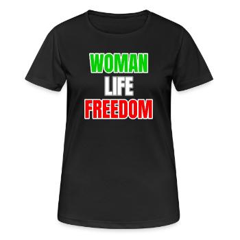 Liberté de vie de femme - T-shirt respirant Femme - noir - Devant - AI Model Female 172 light (172cm)