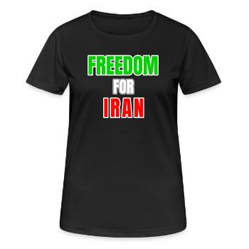 Liberté de l’Iran - T-shirt respirant Femme - noir - Devant - AI Model Female 172 light (172cm)