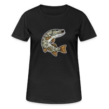 Brochet - T-shirt respirant Femme - noir - Devant - AI Model Female 172 light (172cm)