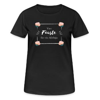 Quatre poings pour un Alleluia - T-shirt respirant Femme - noir - Devant - AI Model Female 172 light (172cm)