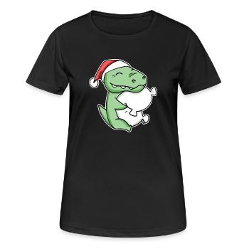 Crocodile Noël Sommeil Sommeil Sommeil Sommeil - T-shirt respirant Femme - noir - Devant - AI Model Female 172 light (172cm)
