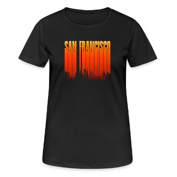 Pente de la skyline de San Francisco - T-shirt respirant Femme - noir - Devant - AI Model Female 172 light (172cm)