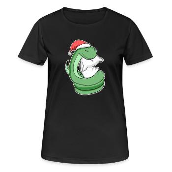 Serpent Noël Sommeil Sommeil Sommeil Sommeil - T-shirt respirant Femme - noir - Devant - AI Model Female 172 light (172cm)