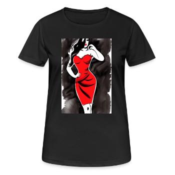 Pin up 2 - Women's Breathable T-Shirt - black - Front - AI Model Female 172 light (172cm)