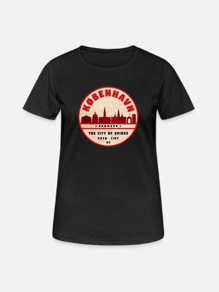 Copenhagen Skyline Vintage Seal - Women's Breathable T-Shirt - black