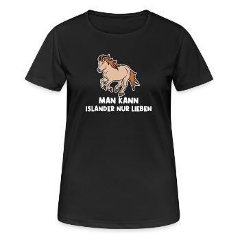 Cool Islandpferde Statement Pferdenarr Galopp - Frauen T-Shirt atmungsaktiv - Schwarz - Vorne - AI Model Female 172 light (172cm)