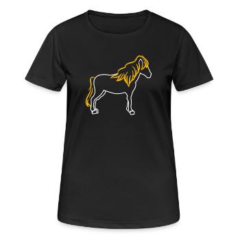 Chevaux Etalon islandais Arabe Chevaux islandais - T-shirt respirant Femme - noir - Devant - AI Model Female 172 light (172cm)