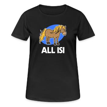 Pferdenarr Statement Islandpferde Islandponys Pony - Frauen T-Shirt atmungsaktiv - Schwarz - Vorne - AI Model Female 172 light (172cm)