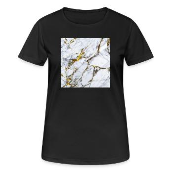 Marmor Weiß Gold Textur - Frauen T-Shirt atmungsaktiv - Schwarz - Vorne - AI Model Female 172 light (172cm)