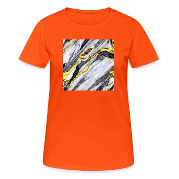 Structure en marbre or - T-shirt respirant Femme - orange néon - Devant - AI Model Female 172 dark (172cm)