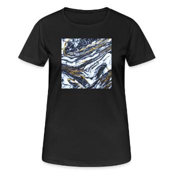 Marmor trifft auf Gold Marmorgold Textur - Frauen T-Shirt atmungsaktiv - Schwarz - Vorne - AI Model Female 172 light (172cm)