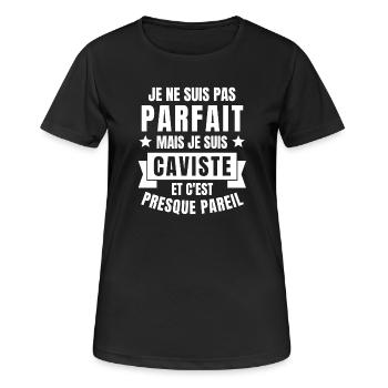 caviste, je suis caviste, cave à vin - T-shirt respirant Femme - noir - Devant - AI Model Female 172 light (172cm)