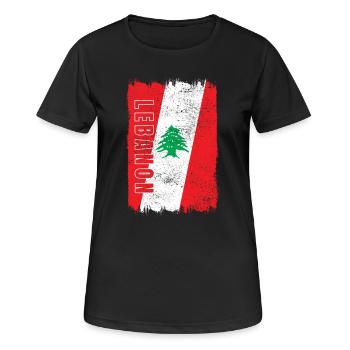 Lebanon vintage flag - Women's Breathable T-Shirt - black - Front - AI Model Female 172 light (172cm)