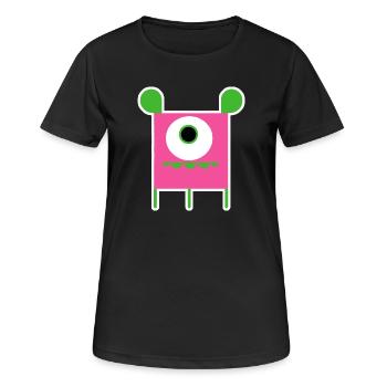 Pink Cyclops Monster | Funny Square Alien - Women's Breathable T-Shirt - black - Front - AI Model Female 172 light (172cm)
