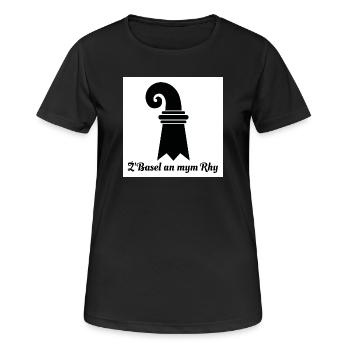 Basel am Rhein - Frauen T-Shirt atmungsaktiv - Schwarz - Vorne - AI Model Female 172 light (172cm)
