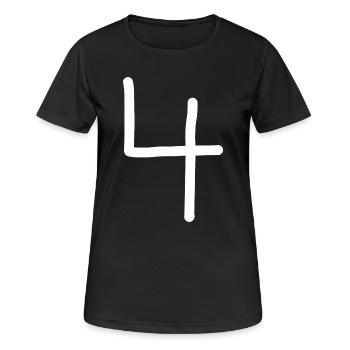 4 Numéro quatre numéro noir anniversaire - T-shirt respirant Femme - noir - Devant - AI Model Female 172 light (172cm)