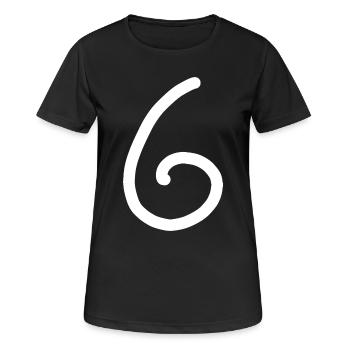 6 Numéro six numéro blanc anniversaire - T-shirt respirant Femme - noir - Devant - AI Model Female 172 light (172cm)