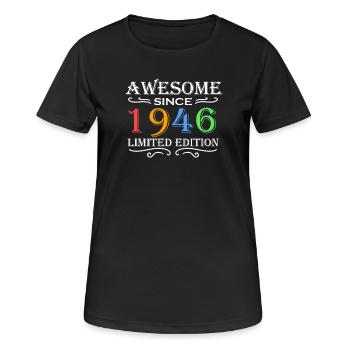 1946 - Born 1946 - Fantastic since 1946 - Women's Breathable T-Shirt - black - Front - AI Model Female 172 light (172cm)