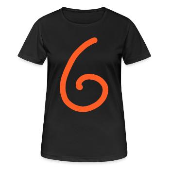 6 Numéro six Numéro Anniversaire - T-shirt respirant Femme - noir - Devant - AI Model Female 172 light (172cm)