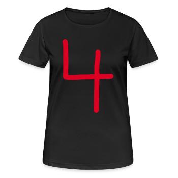 4 Numéro quatre numéro noir anniversaire - T-shirt respirant Femme - noir - Devant - AI Model Female 172 light (172cm)
