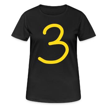 3 Numéro trois numéro anniversaire - T-shirt respirant Femme - noir - Devant - AI Model Female 172 light (172cm)