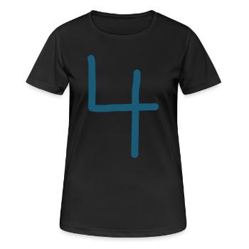 4 Numéro quatre numéro anniversaire - T-shirt respirant Femme - noir - Devant - AI Model Female 172 light (172cm)
