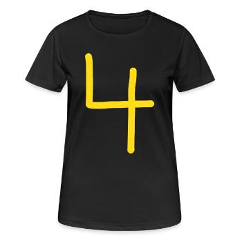 4 Numéro quatre numéro anniversaire - T-shirt respirant Femme - noir - Devant - AI Model Female 172 light (172cm)