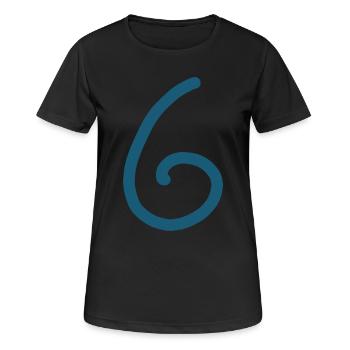 6 Numéro six Numéro Anniversaire - T-shirt respirant Femme - noir - Devant - AI Model Female 172 light (172cm)