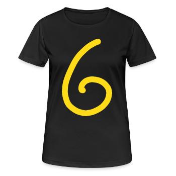 6 Numéro six Numéro Anniversaire - T-shirt respirant Femme - noir - Devant - AI Model Female 172 light (172cm)