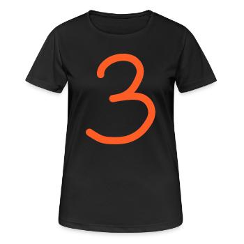 3 Numéro trois numéro anniversaire - T-shirt respirant Femme - noir - Devant - AI Model Female 172 light (172cm)