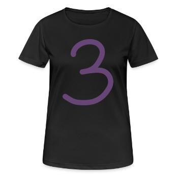 3 numéro trois numéro violet anniversaire - T-shirt respirant Femme - noir - Devant - AI Model Female 172 light (172cm)