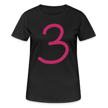 3 Numéro trois numéro anniversaire - T-shirt respirant Femme - noir - Devant - AI Model Female 172 light (172cm)