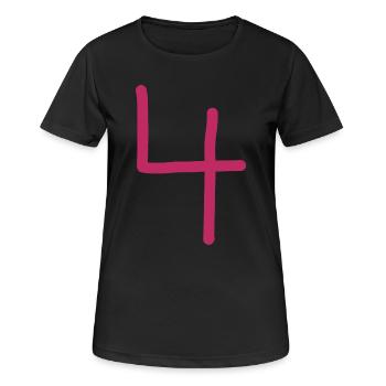 4 Numéro quatre rose numéro rouge Anniversaire - T-shirt respirant Femme - noir - Devant - AI Model Female 172 light (172cm)